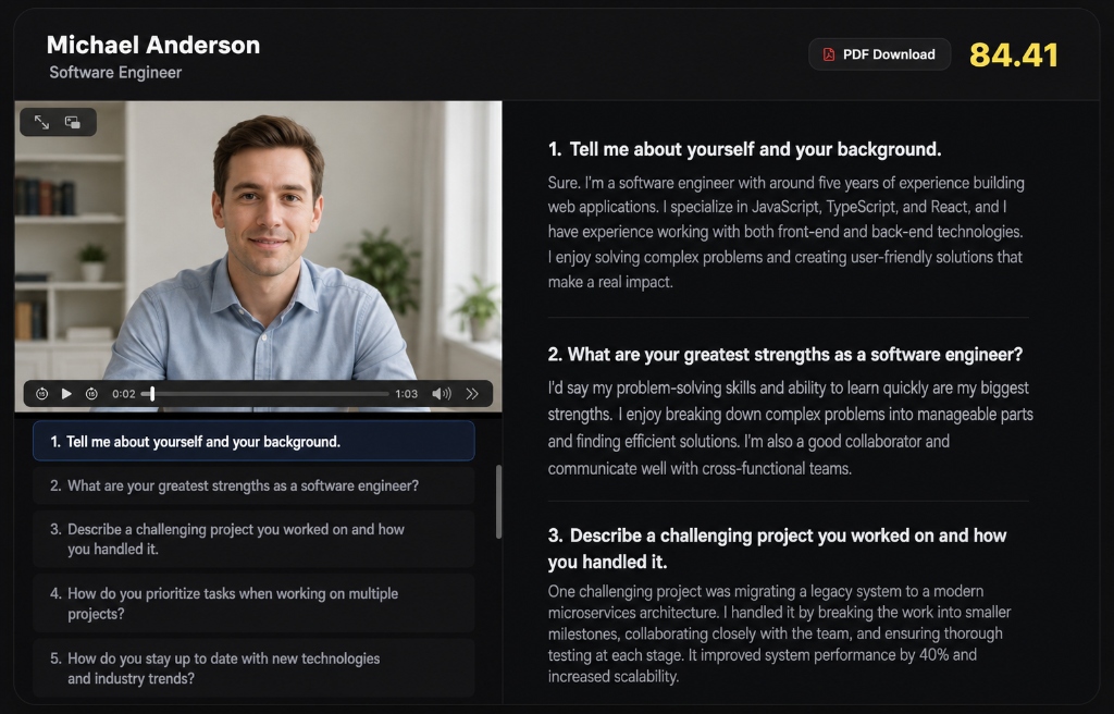AI Assessment Analytics Screen